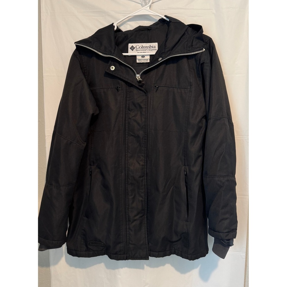 Columbia Women's Winter Jacket Hooded Coat Black Size Medium